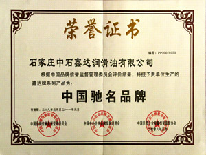 2008 中国驰名品牌证书